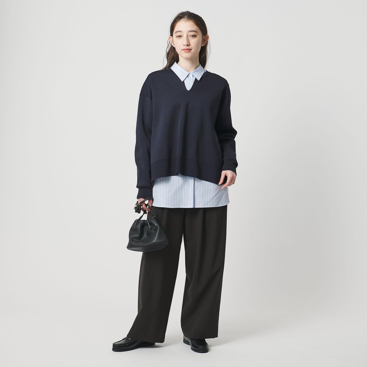 スウェットライク スキッパーニット ‐ウォッシャブル‐