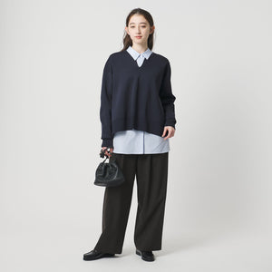 スウェットライク スキッパーニット ‐ウォッシャブル‐