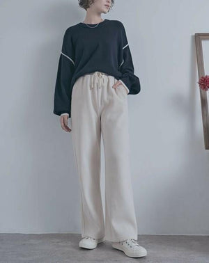 バイカラーラインニット