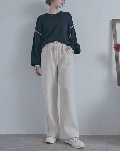 バイカラーラインニット