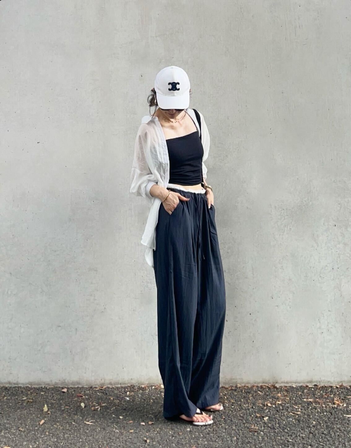 ダブルウエストリラックスパンツ