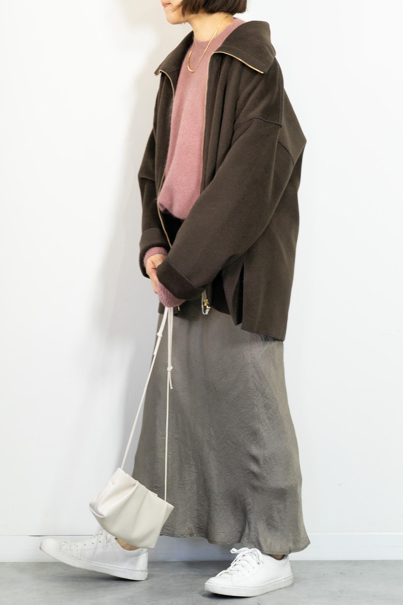 ニットパイルステンカラーコート