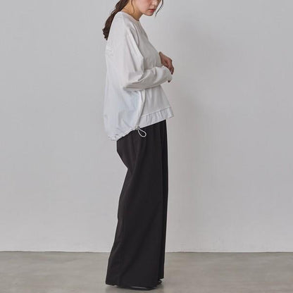 布帛ドッキングカットソー