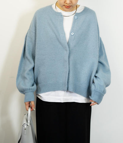 フォックス混カーブカーディガン