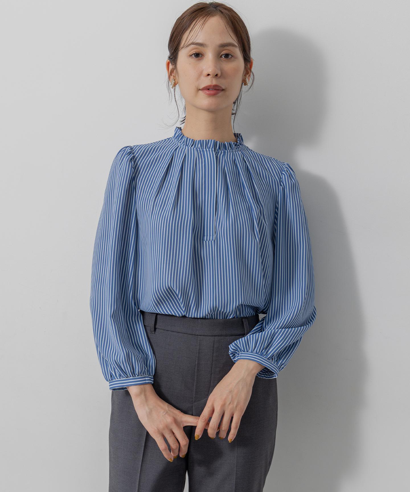 ライトデシンフリル襟 ブラウス