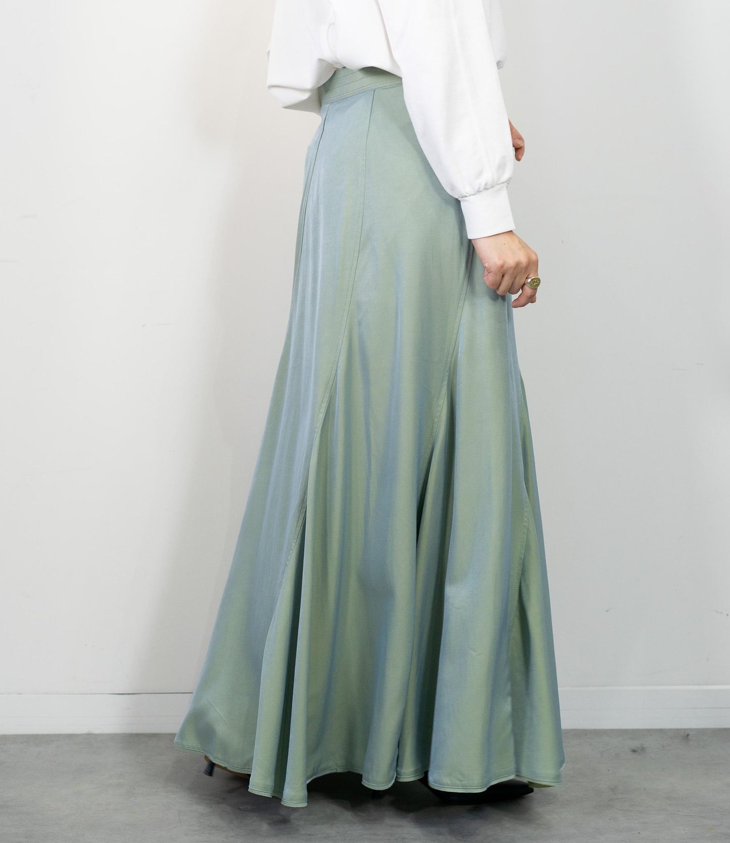 シャンブレーパネルスカート