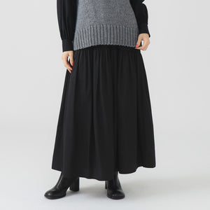 【百田夏菜子さん着用】【洗える】ツイル ギャザー スカート（S〜M）