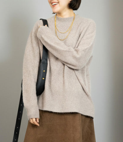 FOX混バックスリットオーバーニット