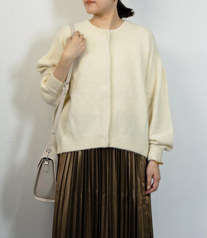 フォックス混カーブカーディガン