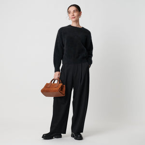 フォックスカシミヤブレンド クルーネックニットプルオーバー