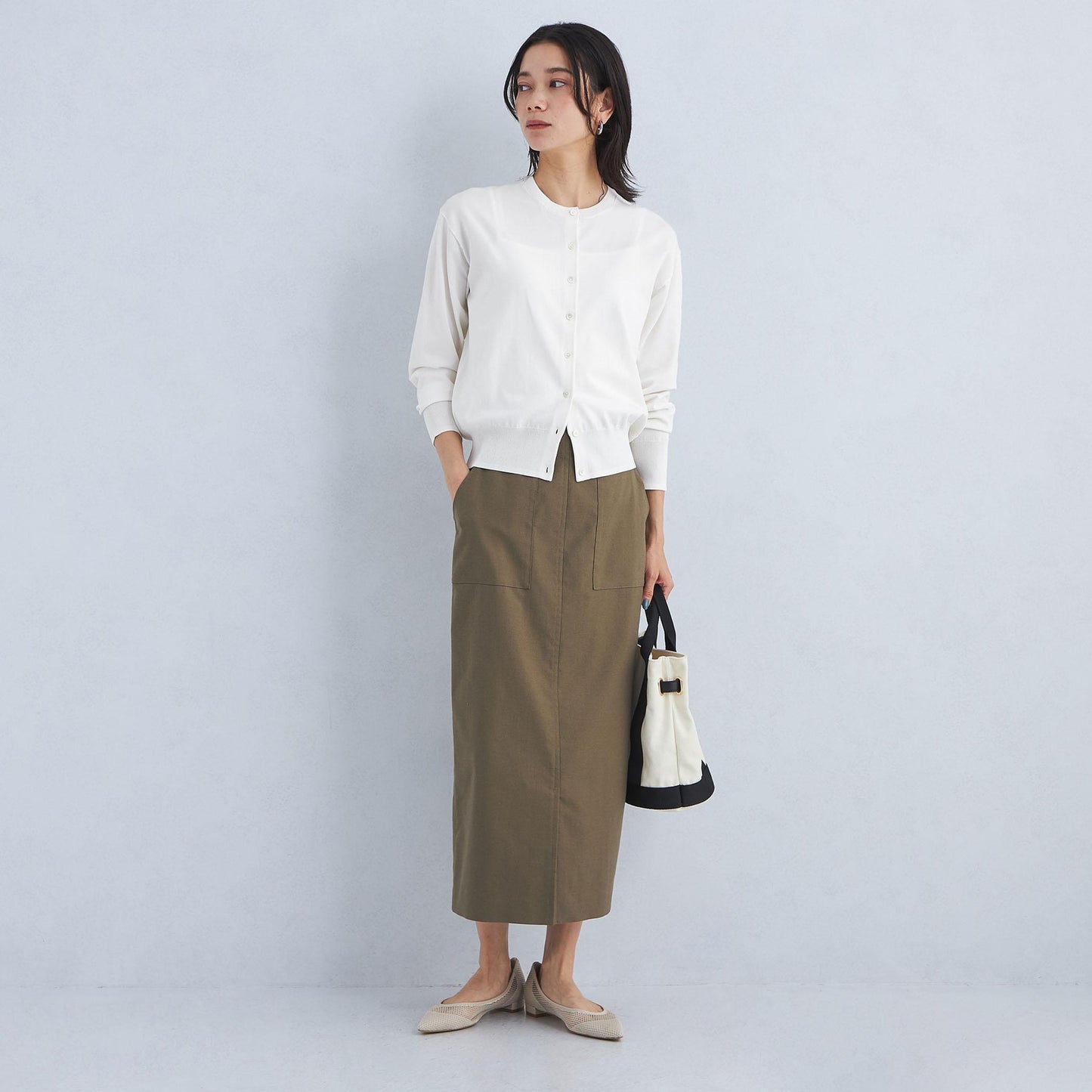 ドラキー クルーネック ニット カーディガン