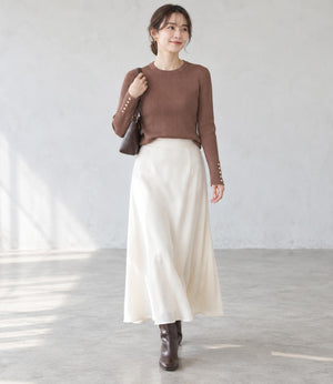 ワイドリブグラフェンスリムニット