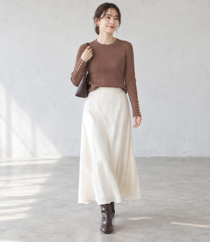 ワイドリブグラフェンスリムニット