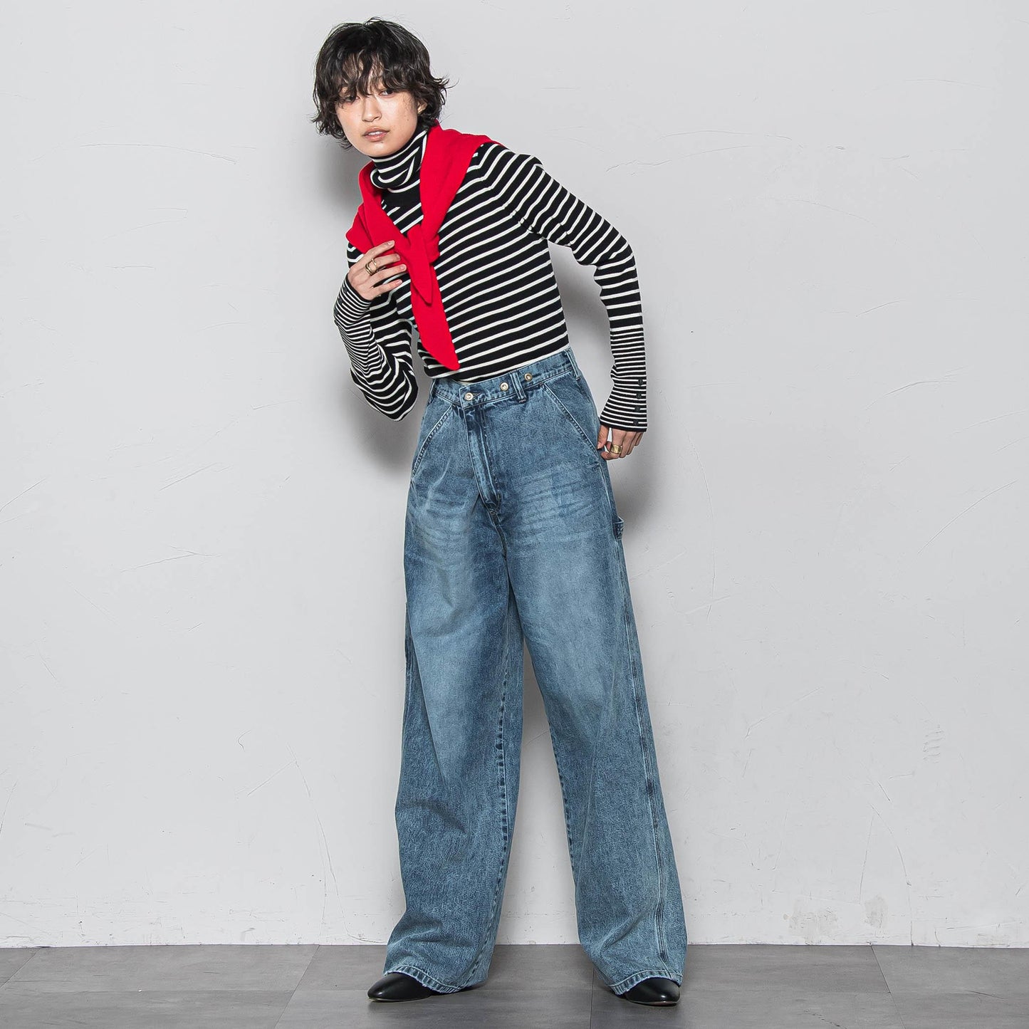 リブタートルニットプルオーバー≪手洗い可能≫