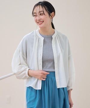 シアーテックリネンギャザーブラウス
