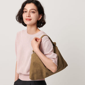 スエードライク スクエア ショルダーバッグ