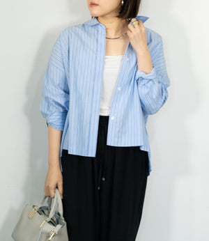 先染めストライプシャツ