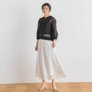 変わり織メッシュカーディガン≪手洗い可能≫