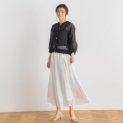 変わり織メッシュカーディガン≪手洗い可能≫