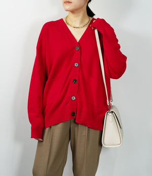 スムース編みルーズニットカーディガン