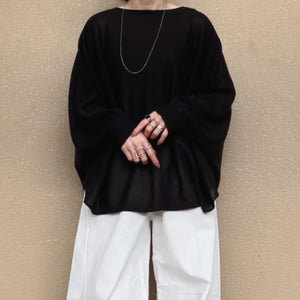 リネンざっくりニットケープ