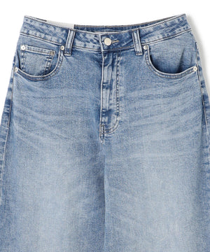 撥水ストレッチ ルーズワイドデニム