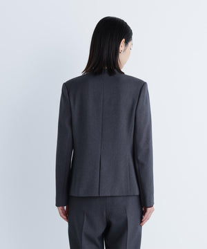 ウーステッドライクツイル SETUP ノーカラージャケット