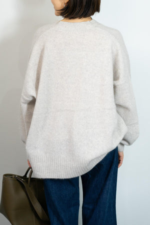 FOX混Vネックボクシーカーディガン