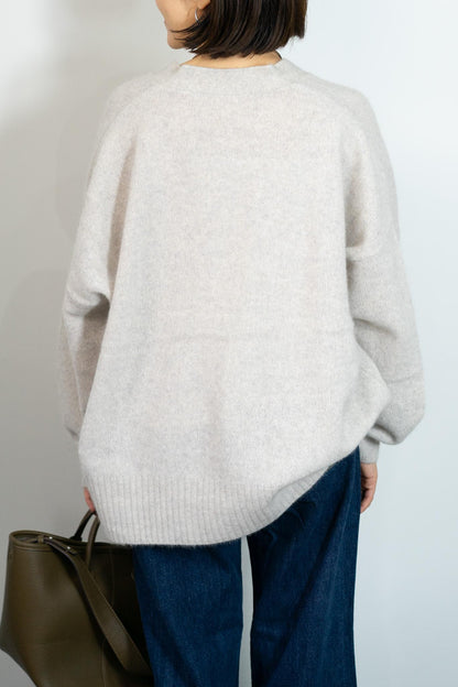 FOX混Vネックボクシーカーディガン