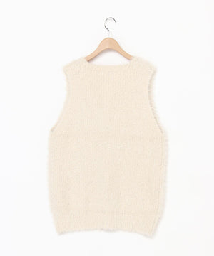 シャギーVネックニットベスト