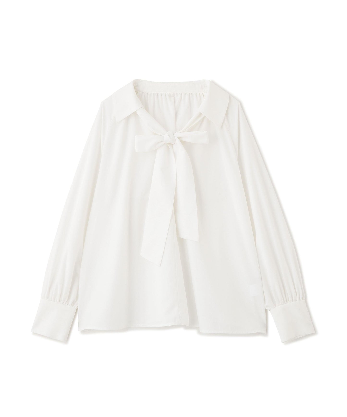 スキッパーリボンタイブラウス