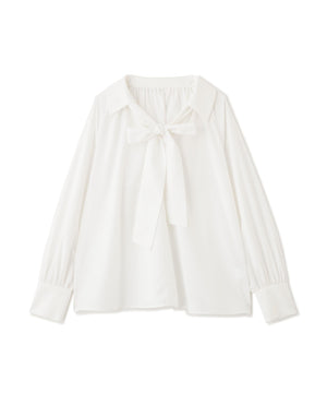 スキッパーリボンタイブラウス