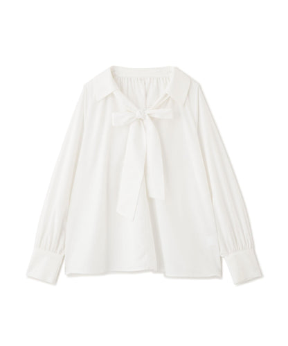 スキッパーリボンタイブラウス