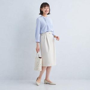 ピンタック 7分袖 ブラウス