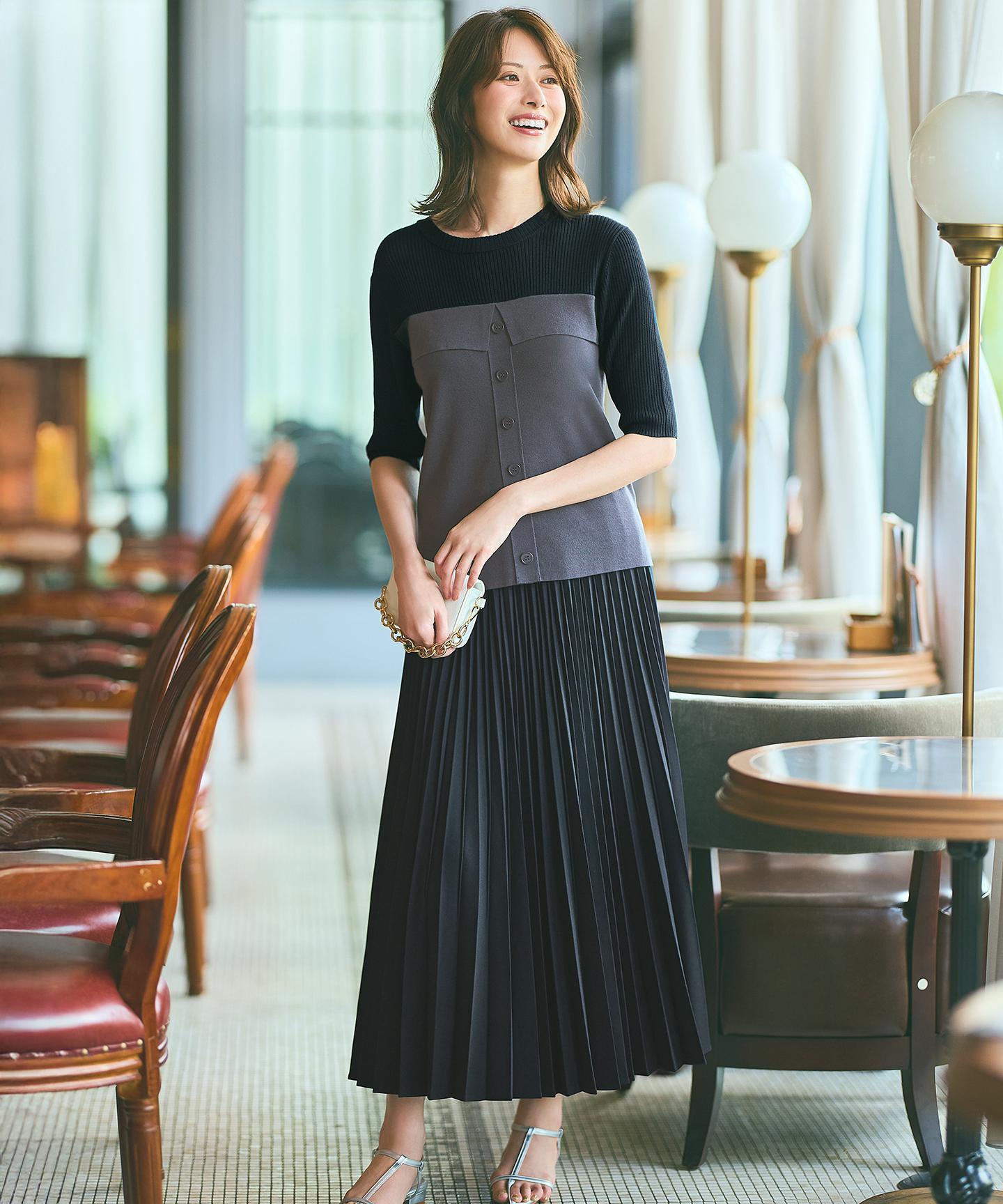 ウーステッドエステル  プリーツスカート