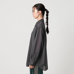 シアー レギュラーカラー ソリッドシャツ