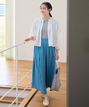 シアーテックリネンギャザーブラウス