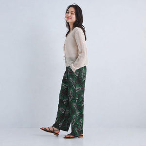 アート ボタニカル プリント パンツ