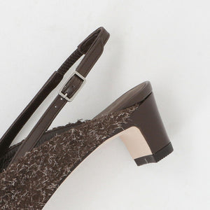 スクエアバックベルト パンプス40↓↑