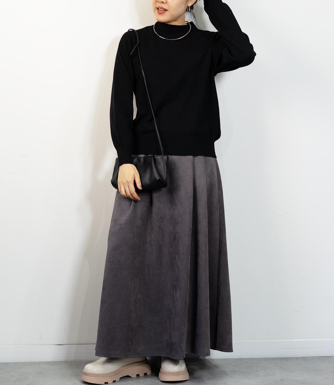 スウェードフレアスカート