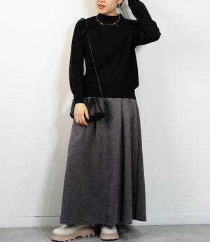 スウェードフレアスカート