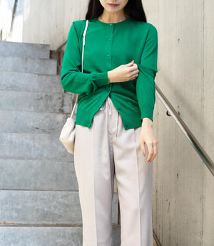 【UV加工・接触冷感】クルーネックカーディガン