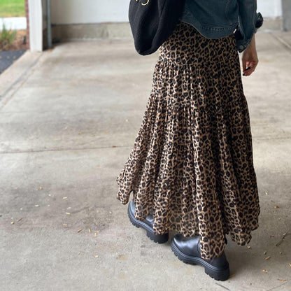 レオパードティアードスカート