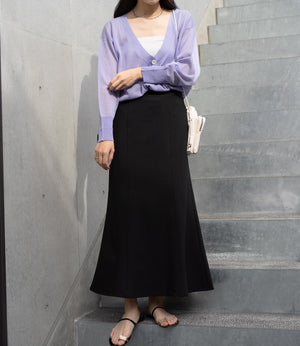 シアーVネックカーディガン