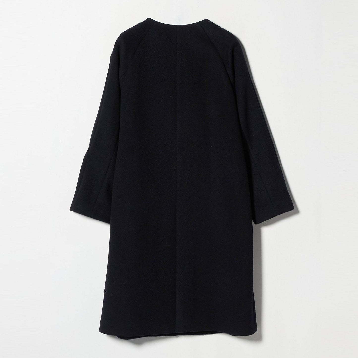 毛ナイロン ノーカラーコート