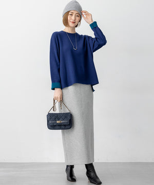 ダブルフェイス プルオーバー ニット