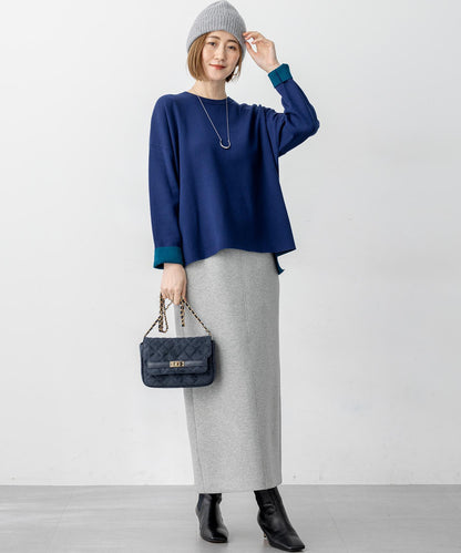 ダブルフェイス プルオーバー ニット