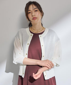 シアーニットショートカーディガン