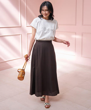 リネンレーヨン セミフレアスカート