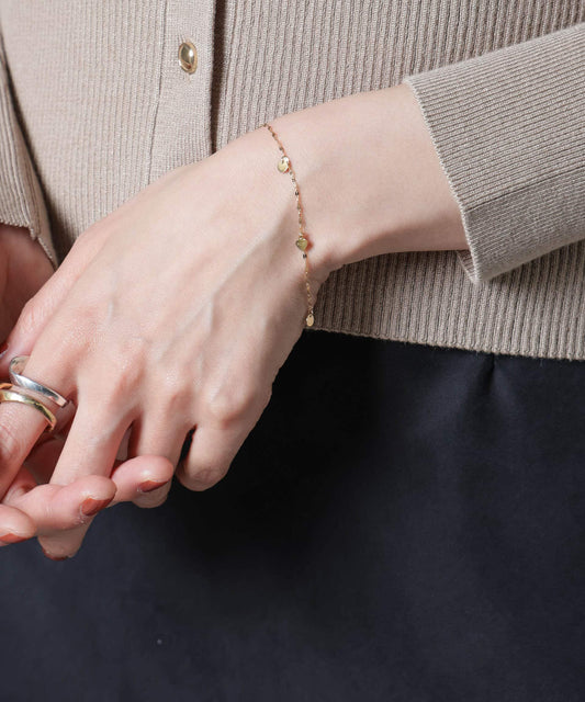 ハートパーツプレートチェーンブレスレット